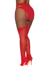 Load image into Gallery viewer, Dreamgirl Plus Size Sheer Suspender Pantyhose Pantyhose - Nastassy
