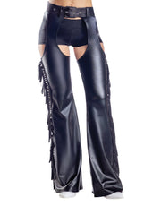 Load image into Gallery viewer, Dreamgirl Black Fringe Chaps with Glitter Belt – Western Costume Accessory Costume - Nastassy