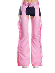 Load image into Gallery viewer, Dreamgirl Black Fringe Chaps with Glitter Belt – Western Costume Accessory Costume - Nastassy