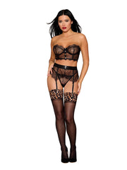 Load image into Gallery viewer, Dreamgirl Bra Garter Belt & G-String