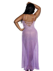 Load image into Gallery viewer, Dreamgirl Plus Ombre Lily Glitter Mesh Gown Lingerie - Nastassy