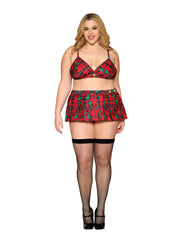 Load image into Gallery viewer, Dreamgirl Plus Size Plaid Bralette & Mini Skirt Lingerie - Nastassy