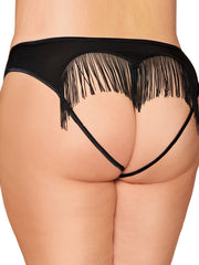 Load image into Gallery viewer, Dreamgirl Plus Size Microfiber Heart-Back Panty with Fringe Detail Panty - Nastassy