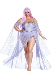 Load image into Gallery viewer, Dreamgirl Plus Size Moonlit Goddess Bodysuit with Sequin and Sheer Skirt Women’s Costume – Fantasy Outfit Costume - Nastassy