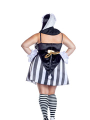 Load image into Gallery viewer, Dreamgirl Plus Size Scary Doll Satin Dress with Pompom Details Halloween Costume – Creepy Doll Outfit Costume - Nastassy