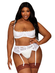 Load image into Gallery viewer, Dreamgirl Plus Size Stretch Lace Open Cup Underwire Shelf Bra Bra - Nastassy