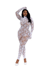 Load image into Gallery viewer, Dreamgirl Plus Gloved Bodystocking - White
