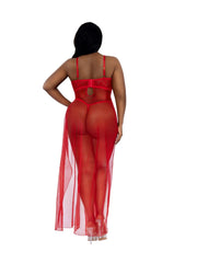 Load image into Gallery viewer, Dreamgirl Plus Romance Lace-Trim Gown 2-Piece Set