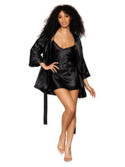 Load image into Gallery viewer, Dreamgirl Satin Robe & Chemise Set Robe - Nastassy