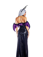 Load image into Gallery viewer, Dreamgirl Succubus Halter Dress with Wing Neckline Women’s Costume – Fantasy Halloween Outfit