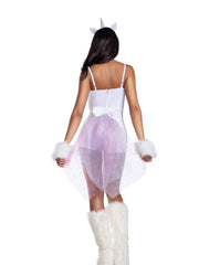 Load image into Gallery viewer, Dreamgirl Unicorn Romper with Fur Detail & Accessories Women’s Costume – Fantasy Outfit