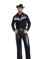 Load image into Gallery viewer, Dreamguy Cowboy Jim Fringe Shirt with Chaps & Western Style Buckle – Men’s Western Costume