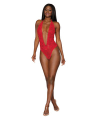 Load image into Gallery viewer, Dreamgirl Heart Back Deep V-Neck Teddy Teddy - Nastassy