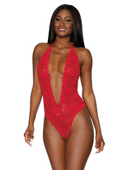 Load image into Gallery viewer, Dreamgirl Heart Back Deep V-Neck Teddy Teddy - Nastassy