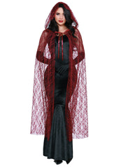 Load image into Gallery viewer, Dreamgirl Lace Cape with Hood Costume Accessory - Nastassy