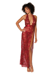 Load image into Gallery viewer, Dreamgirl Lace halter gown with matching G-string lingerie - Nastassy