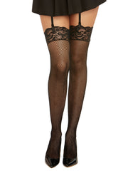 Load image into Gallery viewer, Dreamgirl Laced Fishnet Thigh High