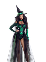 Load image into Gallery viewer, Party King Wicked Emerald Witch Costumes - Nastassy