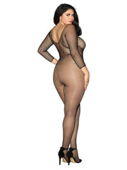 Load image into Gallery viewer, Dreamgirl Plus Size Fishnet Open Crotch Bodystocking
