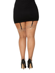 Load image into Gallery viewer, Dreamgirl Plus Size Fishnet Thigh High Stockings with Back Seam Thigh Highs - Nastassy