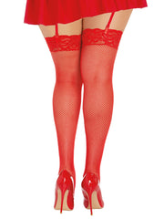 Load image into Gallery viewer, Dreamgirl Plus Size Laced Fishnet Thigh High Thigh Highs - Nastassy