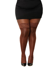 Load image into Gallery viewer, Dreamgirl Plus Size Laced Stay-up Sheer Thigh High Thigh Highs - Nastassy