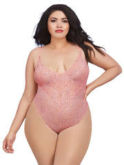 Load image into Gallery viewer, Dreamgirl Plus Size Mosaic Lace Teddy & Sheer Skirt Teddy - Nastassy