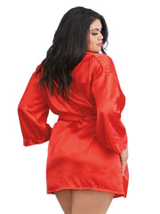 Load image into Gallery viewer, Dreamgirl Plus Size Satin Robe & Chemise Set Robe - Nastassy