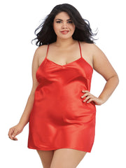 Load image into Gallery viewer, Dreamgirl Plus Size Satin Robe & Chemise Set Robe - Nastassy