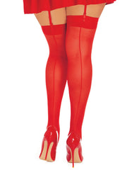 Load image into Gallery viewer, Dreamgirl Plus Size Sheer Thigh High Stockings with Back Seam Thigh Highs - Nastassy