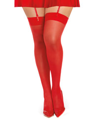 Load image into Gallery viewer, Dreamgirl Plus Size Sheer Thigh High Stockings with Back Seam Thigh Highs - Nastassy