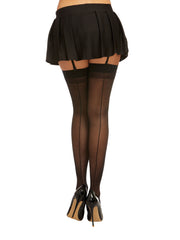Load image into Gallery viewer, Dreamgirl Sheer Thigh Highs with Back Seam Thigh Highs - Nastassy