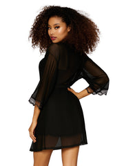 Load image into Gallery viewer, Dreamgirl Stretch Mesh Chemise & Robe Set