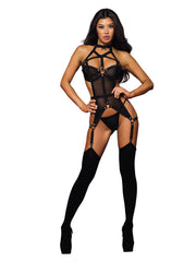 Load image into Gallery viewer, Dreamgirl Stud Accented Bustier and Panty Fetish - Nastassy