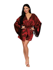 Load image into Gallery viewer, Dreamgirl Open Back Satin Robe Lingerie - Nastassy