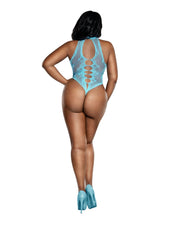 Load image into Gallery viewer, Dreamgirl Plus Peek A Boo Teddy Turquoise - Nastassy