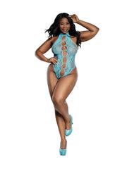 Load image into Gallery viewer, Dreamgirl Plus Peek A Boo Teddy Turquoise - Nastassy