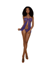 Load image into Gallery viewer, Dreamgirl Babydoll Set with Panty - Nastassy