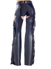 Load image into Gallery viewer, Dreamgirl Black Fringe Chaps with Glitter Belt – Western Costume Accessory Costume - Nastassy
