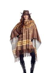 Load image into Gallery viewer, Dreamgirl Brown Unisex Cowboy Poncho – Western Costume Accessory Costume Accessory - Nastassy