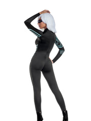 Load image into Gallery viewer, Dreamgirl Cyber Jumpsuit with Belt Detail and Reflective Glasses Women’s Costume – Futuristic Outfit Costume - Nastassy