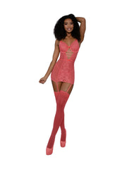 Load image into Gallery viewer, Dreamgirl Garter Chemise Set with Thong - Nastassy