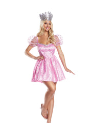 Load image into Gallery viewer, Dreamgirl Good Witch Satin Glitter Mesh Dress Women’s Costume – Enchanted Outfit Costume - Nastassy