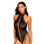 Load image into Gallery viewer, Dreamgirl Lace Teddy Bodystocking with Criss-Cross Detailing Bodystocking - Nastassy
