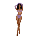 Load image into Gallery viewer, Dreamgirl Lace Bralette Panty and Gloves Set - Lilac Lingerie - Nastassy
