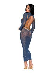 Load image into Gallery viewer, Dreamgirl Long Sleeved Bodystocking Gown Lingerie - Nastassy