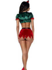 Load image into Gallery viewer, Dreamgirl Naughty Elf 4-Piece Skirt Set
