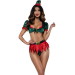 Load image into Gallery viewer, Dreamgirl Naughty Elf 4-Piece Skirt Set Lingerie - Nastassy
