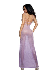 Load image into Gallery viewer, Dreamgirl Ombre Lily Glitter Mesh Gown Lingerie - Nastassy