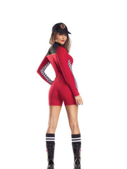 Load image into Gallery viewer, Dreamgirl Pit Crew Princess Romper Women’s Costume – Racing Inspired Outfit Costume - Nastassy